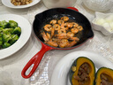 酷彩（Le Creuset）法国进口珐琅锅铸铁20/23/26cm圆形浅煎锅平底煎烤锅多功能平底锅 【2-4口之家】红色 26cm 实拍图