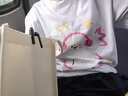 索菲堡 纯棉白灰色甜酷风音乐小狗印花T恤女百搭宽松时尚insT恤衫潮 白灰色 M 实拍图