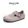 Devo Life的沃软木拖鞋包头半拖情侣款休闲法式拖鞋 3724 灰色反绒皮 42 晒单实拍图