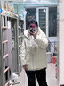 素羽轻罗羽绒服女中长款冬2025年新款韩版加厚宽松面包服学生外套上衣女装 米白色 L 实拍图