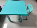 希伯熊 儿童桌子幼儿园套装塑料小桌椅宝宝学习吃饭孩子书桌游戏升降 60*60浅蓝（带加固）一桌一椅 实拍图