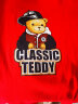 Classic Teddy精典泰迪儿童短袖T恤童装女童上衣男童夏装宝宝衣服1 棒球帽子熊织标短袖大红 130 实拍图
