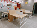 宜造职员办公桌电脑桌简约现代员工办公桌2/四人位桌椅组合电脑桌子 【双人位】田园橡木色150cm 实拍图