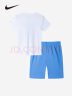 NIKE 耐克小童装男童 DRI-FIT 速干短袖T恤短裤2件套2024夏季儿童套装 苔藓蓝 130/64(7) 晒单实拍图