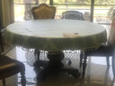 FANCY QUEEN 圆桌布TPU桌布防水防油ins北欧简约餐桌布圆形酒店宴会家用台布 流苏款青绿（TPU防水防油） 180cm（150cm圆桌内用） 实拍图