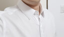 汉尼（HANY）【0感易打理】衬衫男长袖白色商务正装结婚休闲垂顺舒适男士衬衣 安菲尔光学白 【微方领】【超修身版】 39 实拍图