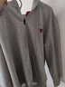查尔斯桃心开衫连帽卫衣男女情侣同款春秋薄款宽松休闲拉链外套 花灰色 L  实拍图