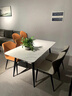 百裕达意式极简餐桌椅组合现代简约轻奢岩板餐桌小户型家用长方形西餐桌 亮面雪山白岩板 长120*宽70CM 单桌 实拍图