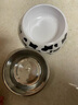 华元宠具（hoopet）狗狗碗狗盆不锈钢猫咪碗食盆喂食喝水宠物防打翻狗粮猫粮专用饭盆 双层奶牛纹 打翻可退 m 实拍图