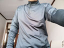 艾伦伯顿半拉链训练服男速干衣长袖秋季体育田径运动t恤跑步健身衣服上衣 灰色【速干透气】 XL 【140-160斤】 实拍图