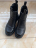 奥尔彼 切尔西靴男高帮马丁靴厚底加绒秋冬皮鞋英伦男士休闲皮靴子 黑色【内增高】 40 实拍图