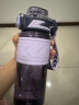cica运动水杯男女士大容量Tritan塑料杯子耐高温学生儿童健身水壶夏季 紫色600ml-（吸管+直饮+茶隔） 实拍图