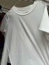 茵曼2024夏女装新款凉感气质洋气基础款多色短袖T恤开衩通勤短上衣 月牙白 M 晒单实拍图