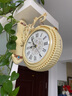康巴丝（Compas）欧式客厅双面复古钟表现代挂钟田园客厅两面 3064黄裂纹 其他 实拍图