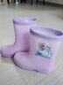 迪士尼儿童雨鞋女童雨靴小学生胶鞋宝宝水鞋女孩公主爱莎中小童雨具套装 6526款 爱莎紫色 31 内长20cm 实拍图