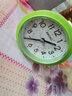 SEIKO 日本精工时钟小巧可爱贪睡夜灯夜光卧室儿童时尚现代指针式闹钟 QHE909M绿色 实拍图