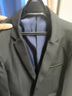 Colombass【四件套】西服套装男士商务职业正装西装男修身伴郎新郎结婚礼服 黑色四件套【外套+裤+两条领带】  L/175(适合体重120-135斤) 实拍图