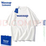 WASSUP LEMON短袖t恤男纯棉2023新款wassup国潮落肩宽松情侣装简约印花上衣 白色3049 L    130-150斤 实拍图