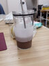 圆舍（Yumsir） 网红吸管杯大人ins风咖啡杯大容量耐热玻璃杯子饮料奶茶杯喝水杯 纯透明款（带吸管+防烫杯套） 实拍图