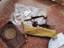 艾宝（abo） 复古传统黄铜旱烟袋锅子老式天然玉石嘴手工实木印花杆老人礼品 总长15cm-B款两用型 实拍图