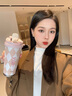 物生物保温杯咖啡杯女士高颜值吸管双饮水杯智能显温送女友朋友生日礼物 兔兔的蛋糕-陶瓷内胆-显温560ml 实拍图