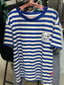 真维斯（Jeanswest）男童t恤短袖夏季新款儿童条纹海魂衫舒适夏装男孩夏天休闲上衣潮 蓝 描边星星x 130 cm 实拍图