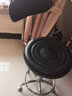 励耘家用电脑椅转椅学生学习椅子旋转升降小圆凳子防爆职员办公靠背椅 黑色丁带背 钢制脚  无扶手 实拍图