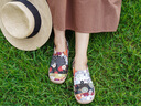 U·IN彩绘旅行鞋托莱多1花卉时尚软底女鞋一脚蹬帆布鞋 大和绣 38.5 实拍图
