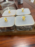 康丰（KANGFENG） 玻璃水果盘家用客厅果盘茶几干果盘干果盒高档托盘干果收纳盒 实木托盘+描金边果盘4个【带盖】 实拍图