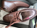 奥康（Aokang）休闲商务加绒保暖棉鞋简约舒适皮鞋103021038棕色39码 实拍图