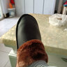 范米尼 头层牛皮棉拖鞋 加宽大码真皮拖鞋居家室内家居鞋老人保暖加厚软底防滑秋冬季男女情侣 601:黑色 28适合41-42码 实拍图