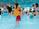 羽克儿童泳衣套装女童连体裙式小中大童女孩游泳装备 红色 实拍图