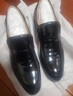 老人头(LAORENTOU)皮鞋男单鞋漆皮亮皮正装皮鞋耐磨结婚新郎男鞋尖头套脚鞋子 LA13087 黑色 43 实拍图