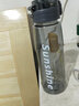 潮流个性塑料吸管杯学生运动水壶健身杯吸水杯便携防漏杯随手杯 标配800ml绅士黑+提绳【手感厚实】 实拍图