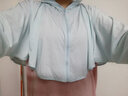 九灿冰丝防晒衣女士防晒面罩遮阳防晒帽子一体骑行防紫外线防晒服 升级冰丝款-北欧蓝（100-160斤） 实拍图