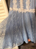 拓涩（TUOSE）连衣裙夏季新款香港潮牌收腰显瘦仙女超仙气质蕾丝小个子甜美显高短裙 孔雀蓝 L 实拍图