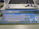 森松尼（sunsonny）机械键盘鼠标套装游戏发光电竞有线双色笔记本台式外设可编程宏自定外接104键  J9pro蓝白混色蓝光【茶轴】+机械蛇白色 实拍图