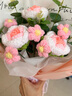 泰西丝毛线针织永生花花束成品创意编织玫瑰情人节送女友闺蜜生日礼物 中花束[粉玫瑰]+手提袋 实拍图