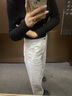 梵希蔓休闲通勤高腰白色牛仔裤女2025年春季新款宽松显瘦阔腿长裤 72788 白色 29 实拍图