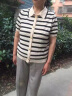 ZKZR妈妈中老年女装时尚洋气套装冰丝针织小衫套装翻领T恤夏季上衣 米黄色+卡其色八分裤 XL (建议115—125斤) 晒单实拍图