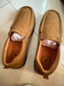 骆驼（CAMEL）男鞋真皮防滑厚底增高一脚蹬套脚乐福鞋经典休闲商务正装皮鞋男士 古铜色 38 实拍图