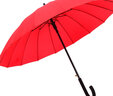 午二特价16骨素色彩虹伞长柄直杆伞防风伞晴雨伞商务伞logo遮阳广告伞 大红16K弯柄 实拍图