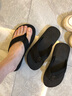 鸿翔益克益克拖鞋人字拖男防滑耐磨轻便情侣款沙滩鞋夹趾凉拖鞋 全黑 43 (280mm) 实拍图