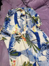 NASADKGM官网联名夏威夷风衬衫套装男夏季度假休闲短袖短裤海边沙滩花衬衣 蓝色套装 XL（建议145-165斤） 晒单实拍图