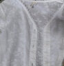 茵曼（INMAN）100%棉法式绣花衬衣2024夏女装新款气质短袖洋气通勤休闲白上衣 米白色 XL 晒单实拍图