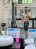 TOSWIM拓胜专业泳裤男五分及膝温泉游泳沙滩裤防尴尬可下水 黑夜极光L 实拍图