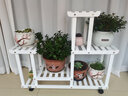 华观家居（Home Giving Furniture）多层实木花架阳台置物架室内花架子客厅落地式多肉绿萝花盆植物架 B款白色带轮 实拍图