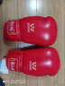 九日山 拳击手套 散打拳套 武术搏击比赛训练 男子成人粘扣手套 红色(超纤 ) 12oz（一副2只装） 实拍图