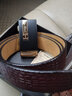 ELLEN FANTASIA无头皮带男士真皮不带头情人节腰带纯高档牛皮新款裤腰带带条 鳄鱼纹咖啡【牛皮+合金扣】款三 120cm 【140-170斤】【可剪短】 实拍图