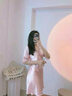 莫代尔睡衣女士新款冰丝睡裙性感夏季薄款蕾丝短袖睡裙家居服舒适 306款紫色 2XL (140-160斤) 实拍图